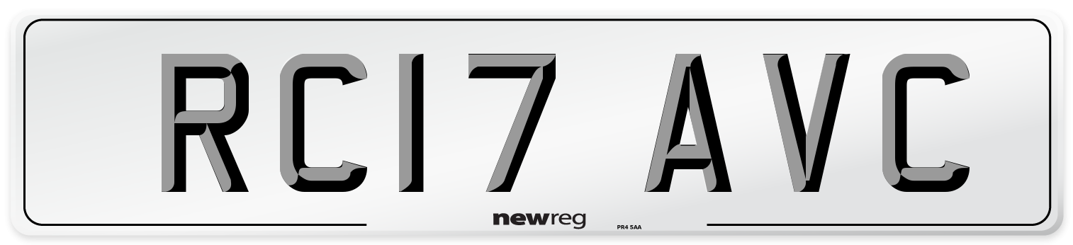 RC17 AVC Number Plate from New Reg